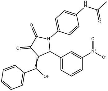 N-[4-[(3E)-3-[hydroxy(phenyl)methylidene]-2-(3-nitrophenyl)-4,5-dioxopyrrolidin-1-yl]phenyl]acetamide Structure