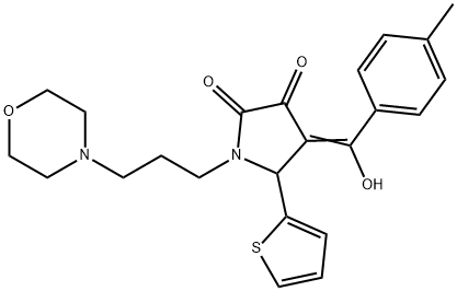 (4E)-4-[hydroxy-(4-methylphenyl)methylidene]-1-(3-morpholin-4-ylpropyl)-5-thiophen-2-ylpyrrolidine-2,3-dione Structure