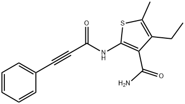 4-ethyl-5-methyl-2-(3-phenylprop-2-ynoylamino)thiophene-3-carboxamide Structure