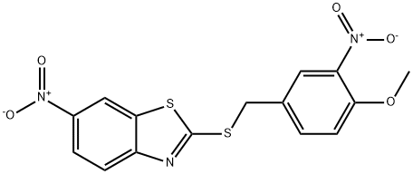 2-[(4-methoxy-3-nitrophenyl)methylsulfanyl]-6-nitro-1,3-benzothiazole Struktur