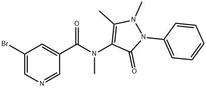 5-bromo-N-(1,5-dimethyl-3-oxo-2-phenylpyrazol-4-yl)-N-methylpyridine-3-carboxamide Structure