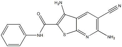 3,6-diamino-5-cyano-N-phenylthieno[2,3-b]pyridine-2-carboxamide Struktur