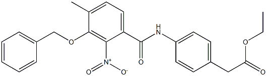 ethyl 2-[4-[(4-methyl-2-nitro-3-phenylmethoxybenzoyl)amino]phenyl]acetate
