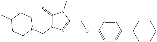 5-[(4-cyclohexylphenoxy)methyl]-4-methyl-2-[(4-methylpiperidin-1-yl)methyl]-1,2,4-triazole-3-thione