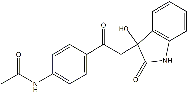 N-[4-[2-(3-hydroxy-2-oxo-1H-indol-3-yl)acetyl]phenyl]acetamide Structure