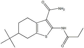 6-tert-butyl-2-(propanoylamino)-4,5,6,7-tetrahydro-1-benzothiophene-3-carboxamide,,结构式