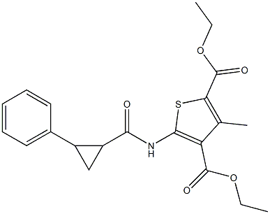 diethyl 3-methyl-5-[(2-phenylcyclopropanecarbonyl)amino]thiophene-2,4-dicarboxylate