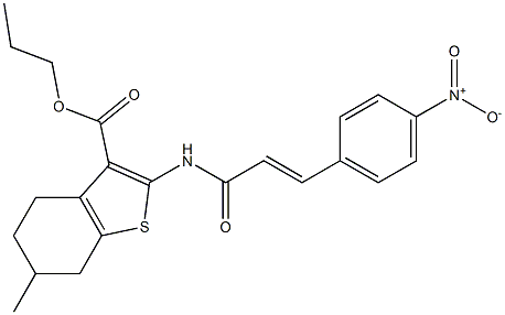 propyl 6-methyl-2-[[(E)-3-(4-nitrophenyl)prop-2-enoyl]amino]-4,5,6,7-tetrahydro-1-benzothiophene-3-carboxylate Structure