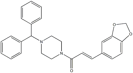  (E)-1-(4-benzhydrylpiperazin-1-yl)-3-(1,3-benzodioxol-5-yl)prop-2-en-1-one