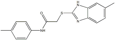 2-[(6-methyl-1H-benzimidazol-2-yl)sulfanyl]-N-(4-methylphenyl)acetamide Struktur