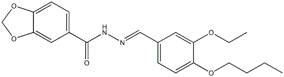 N-[(E)-(4-butoxy-3-ethoxyphenyl)methylideneamino]-1,3-benzodioxole-5-carboxamide|