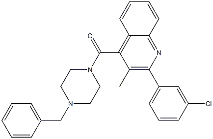 (4-benzylpiperazin-1-yl)-[2-(3-chlorophenyl)-3-methylquinolin-4-yl]methanone Structure