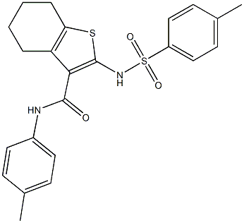 N-(4-methylphenyl)-2-[(4-methylphenyl)sulfonylamino]-4,5,6,7-tetrahydro-1-benzothiophene-3-carboxamide Struktur