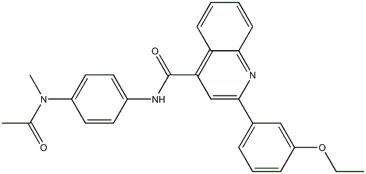 N-[4-[acetyl(methyl)amino]phenyl]-2-(3-ethoxyphenyl)quinoline-4-carboxamide,,结构式