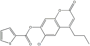 (6-chloro-2-oxo-4-propylchromen-7-yl) thiophene-2-carboxylate Struktur