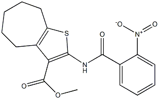  methyl 2-[(2-nitrobenzoyl)amino]-5,6,7,8-tetrahydro-4H-cyclohepta[b]thiophene-3-carboxylate