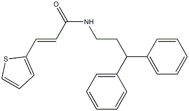 (E)-N-(3,3-diphenylpropyl)-3-thiophen-2-ylprop-2-enamide,,结构式