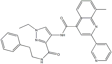 N-[1-ethyl-3-(2-phenylethylcarbamoyl)pyrazol-4-yl]-8-methyl-2-pyridin-3-ylquinoline-4-carboxamide