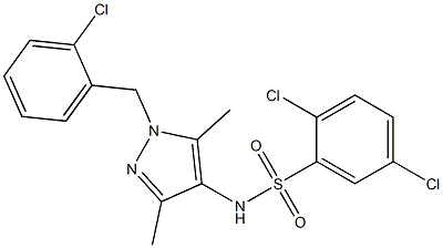 2,5-dichloro-N-[1-[(2-chlorophenyl)methyl]-3,5-dimethylpyrazol-4-yl]benzenesulfonamide