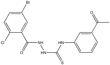 1-(3-acetylphenyl)-3-[(5-bromo-2-chlorobenzoyl)amino]thiourea,,结构式