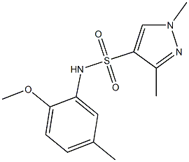 N-(2-methoxy-5-methylphenyl)-1,3-dimethylpyrazole-4-sulfonamide Structure