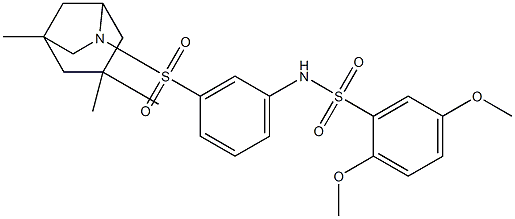 2,5-dimethoxy-N-[3-[(3,3,5-trimethyl-7-azabicyclo[3.2.1]octan-7-yl)sulfonyl]phenyl]benzenesulfonamide Struktur