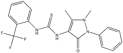 1-(1,5-dimethyl-3-oxo-2-phenylpyrazol-4-yl)-3-[2-(trifluoromethyl)phenyl]thiourea Structure
