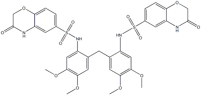  N-[2-[[4,5-dimethoxy-2-[(3-oxo-4H-1,4-benzoxazin-6-yl)sulfonylamino]phenyl]methyl]-4,5-dimethoxyphenyl]-3-oxo-4H-1,4-benzoxazine-6-sulfonamide