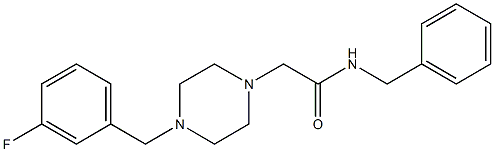 N-benzyl-2-[4-[(3-fluorophenyl)methyl]piperazin-1-yl]acetamide Structure