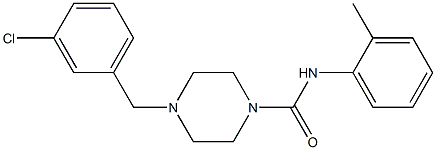 4-[(3-chlorophenyl)methyl]-N-(2-methylphenyl)piperazine-1-carboxamide,,结构式