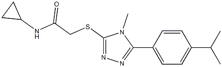N-cyclopropyl-2-[[4-methyl-5-(4-propan-2-ylphenyl)-1,2,4-triazol-3-yl]sulfanyl]acetamide Structure