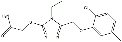 2-[[5-[(2-chloro-5-methylphenoxy)methyl]-4-ethyl-1,2,4-triazol-3-yl]sulfanyl]acetamide Struktur