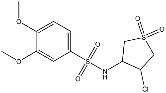 N-(4-chloro-1,1-dioxothiolan-3-yl)-3,4-dimethoxybenzenesulfonamide Struktur
