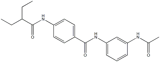 N-(3-acetamidophenyl)-4-(2-ethylbutanoylamino)benzamide Struktur