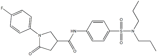 N-[4-(dipropylsulfamoyl)phenyl]-1-(4-fluorophenyl)-5-oxopyrrolidine-3-carboxamide Struktur