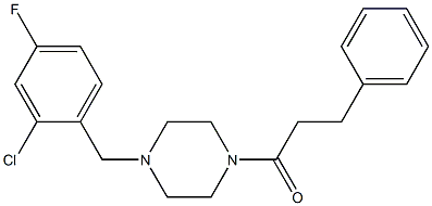1-[4-[(2-chloro-4-fluorophenyl)methyl]piperazin-1-yl]-3-phenylpropan-1-one,,结构式