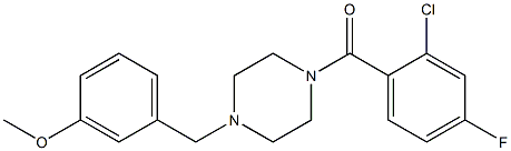 (2-chloro-4-fluorophenyl)-[4-[(3-methoxyphenyl)methyl]piperazin-1-yl]methanone,,结构式