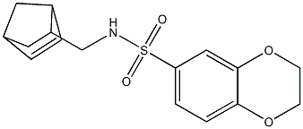 N-(5-bicyclo[2.2.1]hept-2-enylmethyl)-2,3-dihydro-1,4-benzodioxine-6-sulfonamide Struktur