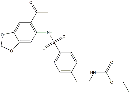 ethyl N-[2-[4-[(6-acetyl-1,3-benzodioxol-5-yl)sulfamoyl]phenyl]ethyl]carbamate Structure