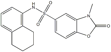 3-methyl-2-oxo-N-(5,6,7,8-tetrahydronaphthalen-1-yl)-1,3-benzoxazole-5-sulfonamide Structure