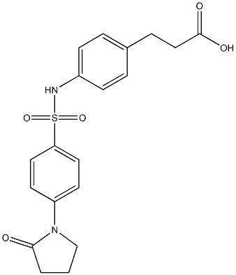 3-[4-[[4-(2-oxopyrrolidin-1-yl)phenyl]sulfonylamino]phenyl]propanoic acid,,结构式
