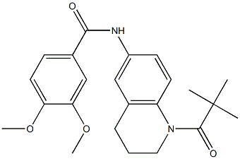  N-[1-(2,2-dimethylpropanoyl)-3,4-dihydro-2H-quinolin-6-yl]-3,4-dimethoxybenzamide