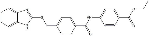 ethyl 4-[[4-(1H-benzimidazol-2-ylsulfanylmethyl)benzoyl]amino]benzoate Structure