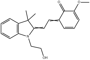 6-[2-[1-(2-hydroxyethyl)-3,3-dimethylindol-2-ylidene]ethylidene]-2-methoxycyclohexa-2,4-dien-1-one Structure