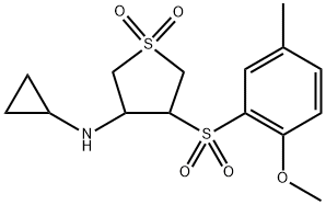 N-cyclopropyl-4-(2-methoxy-5-methylphenyl)sulfonyl-1,1-dioxothiolan-3-amine Structure
