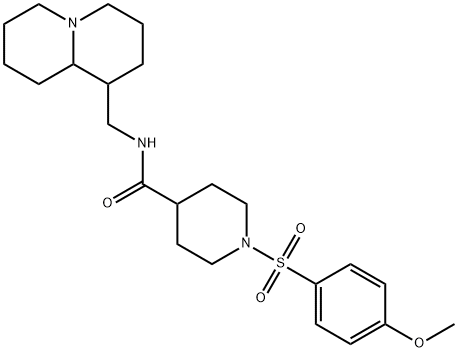 N-(2,3,4,6,7,8,9,9a-octahydro-1H-quinolizin-1-ylmethyl)-1-(4-methoxyphenyl)sulfonylpiperidine-4-carboxamide Structure