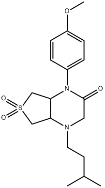 4-(4-methoxyphenyl)-1-(3-methylbutyl)-6,6-dioxo-4a,5,7,7a-tetrahydro-2H-thieno[3,4-b]pyrazin-3-one Structure