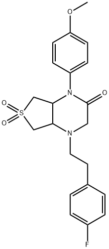 1-[2-(4-fluorophenyl)ethyl]-4-(4-methoxyphenyl)-6,6-dioxo-4a,5,7,7a-tetrahydro-2H-thieno[3,4-b]pyrazin-3-one Structure