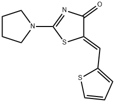 (5Z)-2-pyrrolidin-1-yl-5-(thiophen-2-ylmethylidene)-1,3-thiazol-4-one Structure