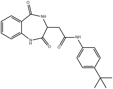 N-(4-tert-butylphenyl)-2-(2,5-dioxo-3,4-dihydro-1H-1,4-benzodiazepin-3-yl)acetamide 结构式
